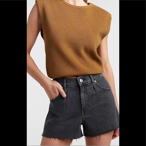 Express ribbed padded sweater in Fresh Tabacco color